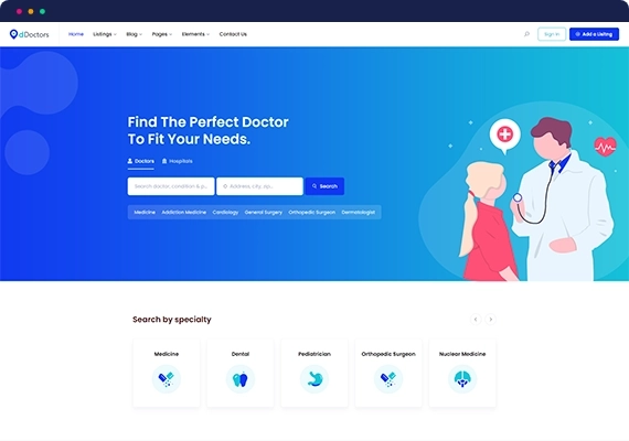 directorist ddoctors doctor and hospital directory theme for wordpress.webp