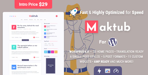 maktub minimal and lightweight blog for wordpress.webp
