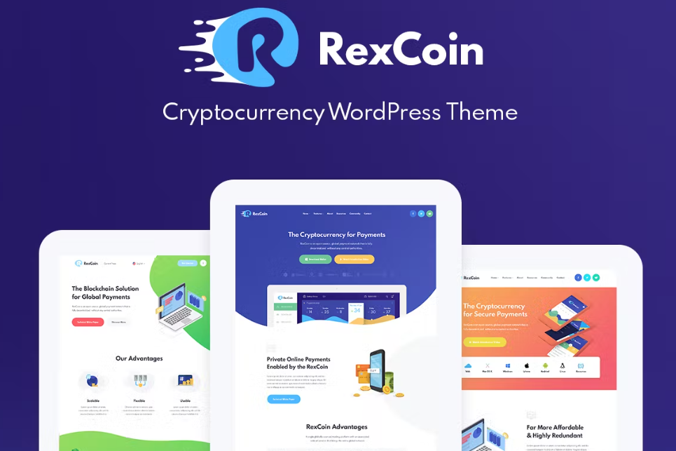 rexcoin cryptocurrency and coin ico wordpress.png