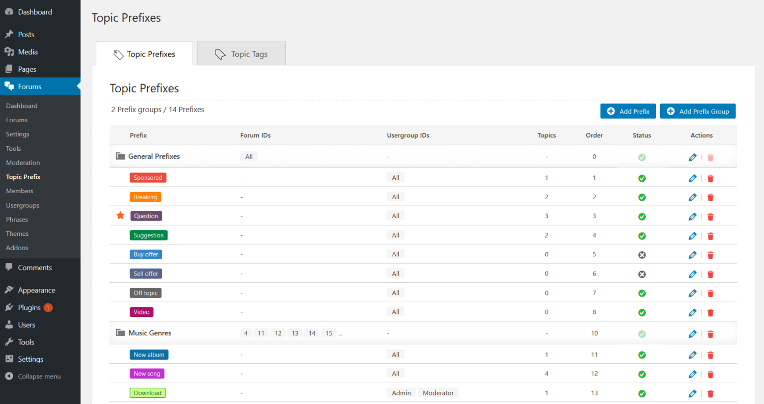 wpforo topic prefix and tag manager.png