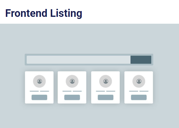 user registration frontend listing