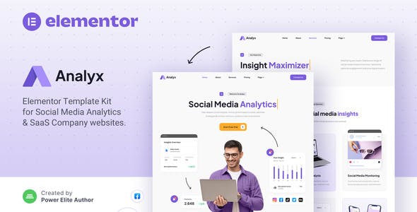 analyx – social media analytics saas company elementor template kit.jpg