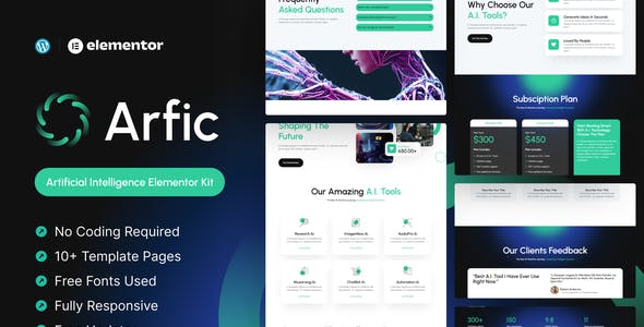 arfic artificial intelligence elementor pro template kit.jpg