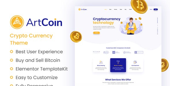 artcoin bitcoin cryptocurrency elementor template kit.jpg