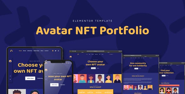 avatar nft portfolio elementor template kit.jpg