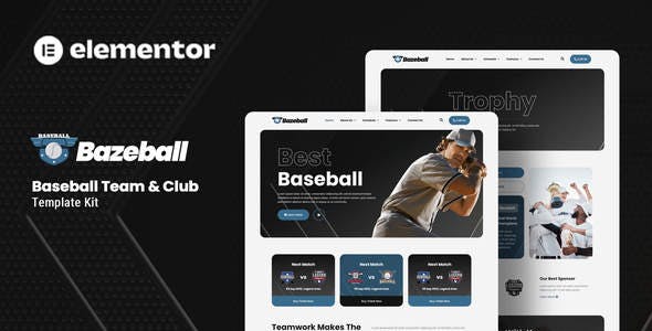 bazeball sports team elementor template kit.jpg