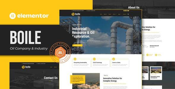 boile oil company industry elementor template kit.jpg