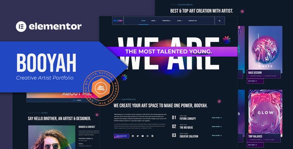 booyah creative artist portfolio elementor template kit.jpg