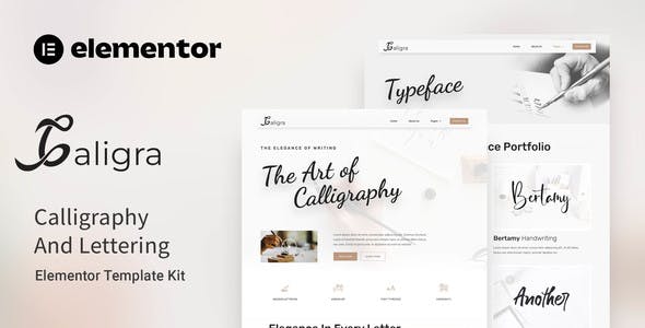 caligra calligraphy lettering elementor template kit.jpg