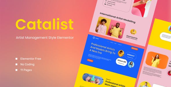 catalist artist management elementor template kit.jpg