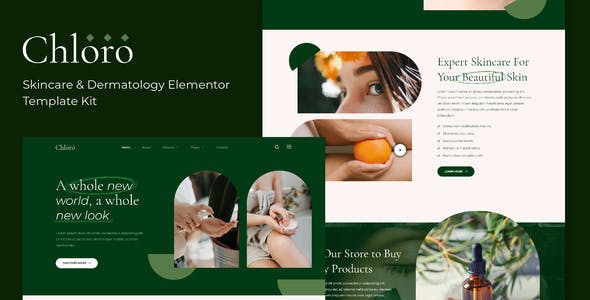 chloro skincare dermatology elementor template kit.jpg