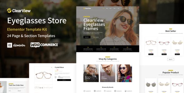 clearview eyeglasses eyewear store woocommerce elementor template kit.jpg