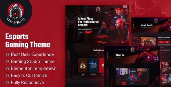 crox esports gaming elementor template kit.jpg