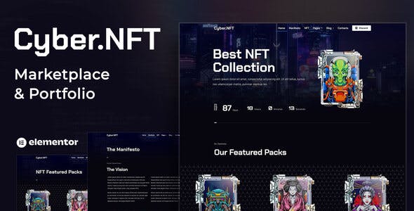 cyber.nft marketplace portfolio elementor template kit.jpg