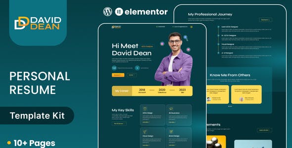 daviddean – personal portfolio resume elementor template kit.jpg