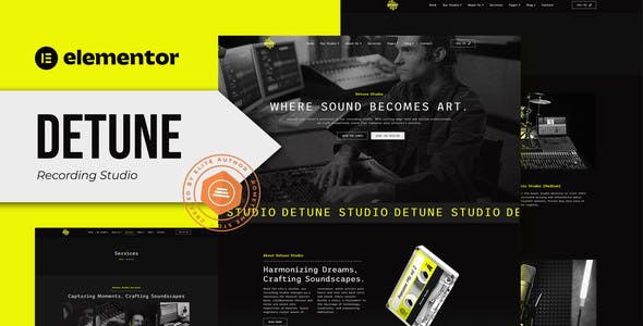 detune recording studio elementor pro template kit.jpg