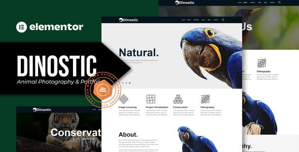dinostic animal photography portfolio elementor template kit.jpg