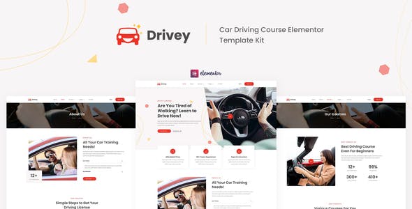 drivey car driving course elementor template kit.jpg