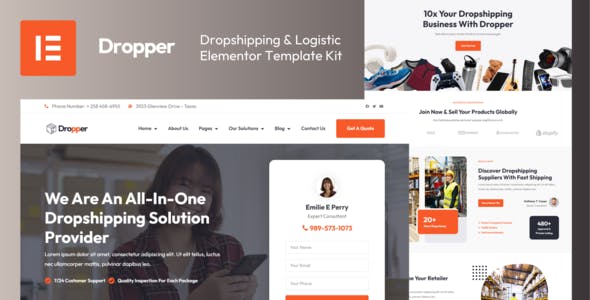 dropper dropshipping logistic elementor template kit.jpg