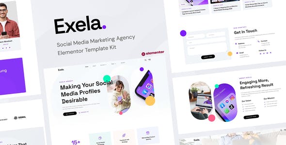 exela social media marketing agency elementor template kit.jpg