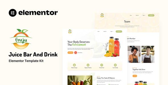 fruju juice bar drink brand elementor template kit.jpg