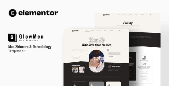 glowmen men skincare dermatology elementor template kit.jpg