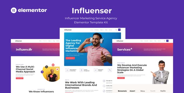 influenser influencer marketing services agency elementor template kit.jpg