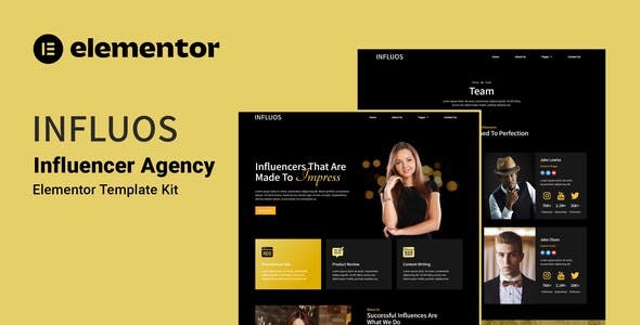 influos influencer agency elementor template kit.jpg