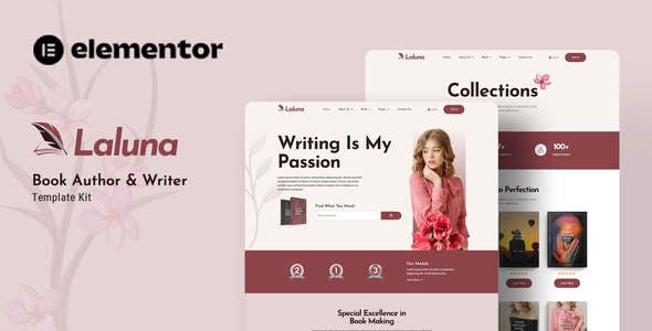 laluna book author writer elementor template kit.jpg