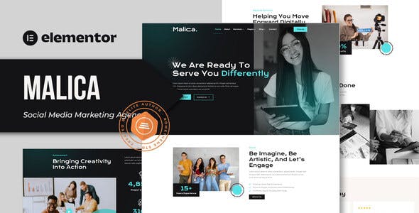 malica social media marketing agency elementor template kit.jpg
