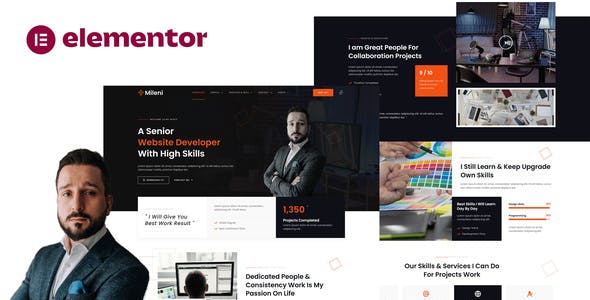 mileni personal freelancer portfolio showcase elementor pro template kit.jpg