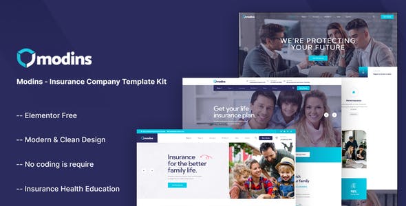 modins insurance company elementor template kit.jpg