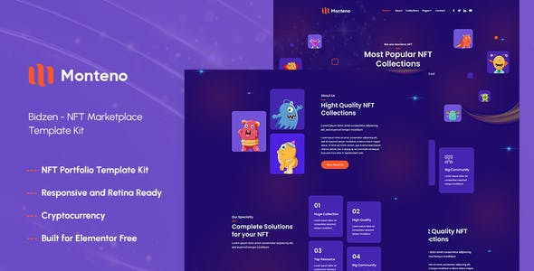 monteno nft portfolio elementor template kit.jpg