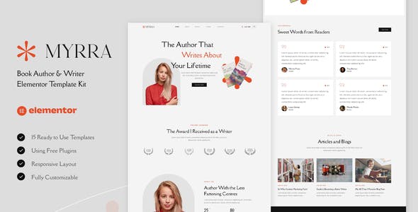 myrra book author writer elementor template kit.jpg