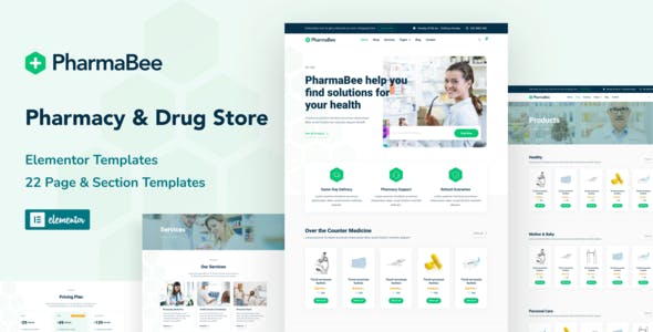 pharmabee pharmacy drug store website elementor template kit.jpg