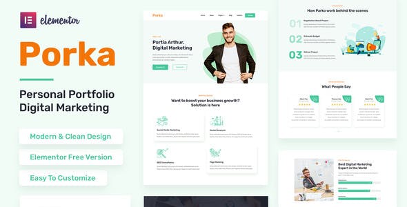 porka digital marketing personal portfolio elementor template kit.jpg