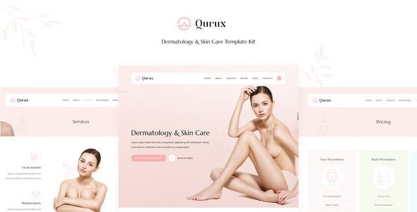 qurux dermatology skin care elementor template kit.jpg