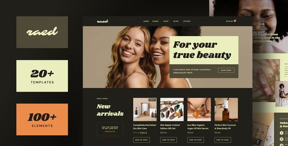 raed organic cosmetics natural beauty shop elementor template kit.jpg
