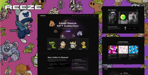 reeze nft portfolio elementor template kit.jpg