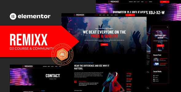 remixx dj course community elementor template kit.jpg