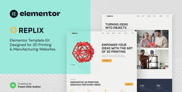 replix – 3d printing manufacturing services elementor template kit.jpg