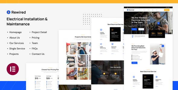 rewired electrical installation maintenance services elementor template kit.jpg