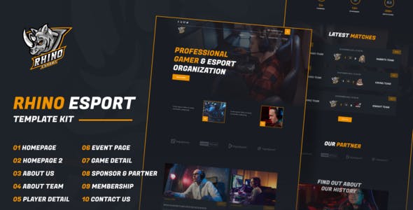 rhino esports gaming elementor template kit.jpg