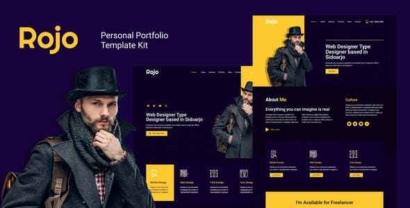 rojo personal portfolio elementor template kit.jpg