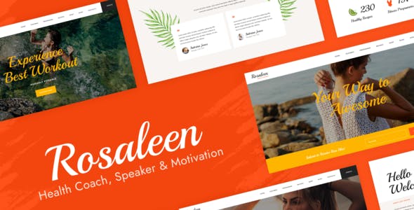 rosaleen health coach motivational speaker elementor template kit.jpg