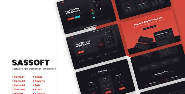 sassoft mobile app fintech startup elementor template kit.jpg