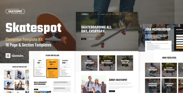 skatespot skateboard community skate park elementor pro template kit.jpg