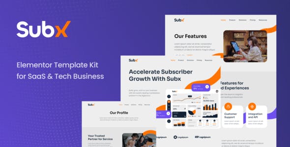 subx saas tech business elementor template kit.jpg