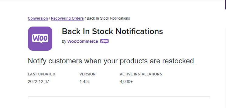 woocommerce back in stock notifications