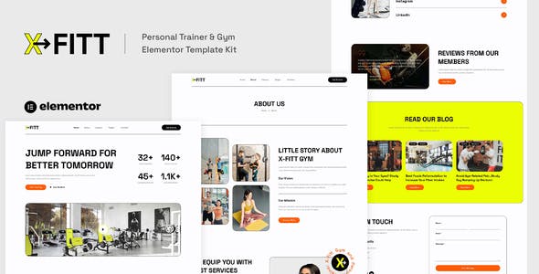 x fitt personal trainer gym elementor template kit.jpg